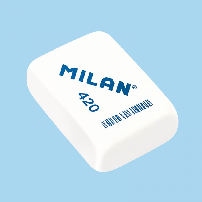 Soft Synthetic Rubber Eraser MILAN 420, rectangular (white or pink