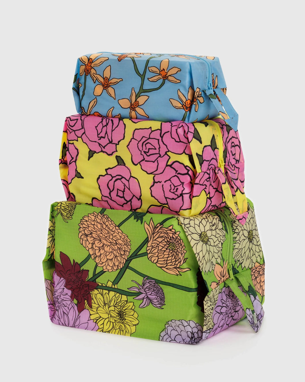 Baggu 3D Zip Set - Garden Flowers