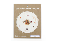 Load image into Gallery viewer, Embroidery Stitch Sampler - Moth
