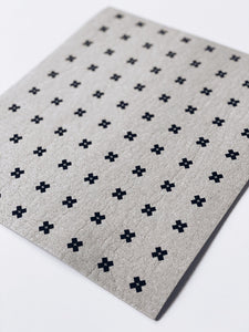 LARGE Tiny X+ Black on Grey Sponge Cloth Mat